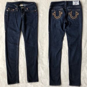 True Religion Low Rise Skinny Jeans Dark Wash